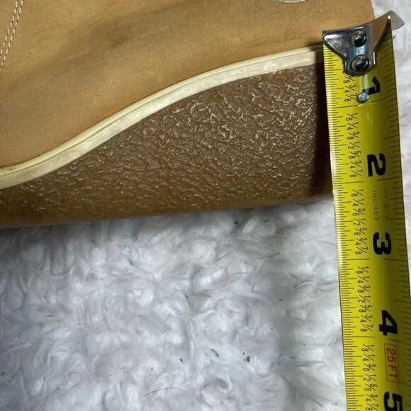 Timberland leather wheat Nubuck ankle wedge boots side zipper size 7.5M