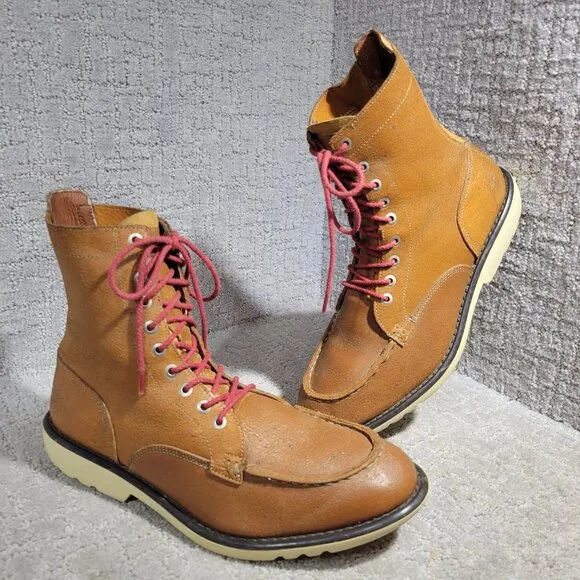 Timberlands 7&quot; Men's Size 11.5M US Brown Leather Lace Up Combat Boots 64569