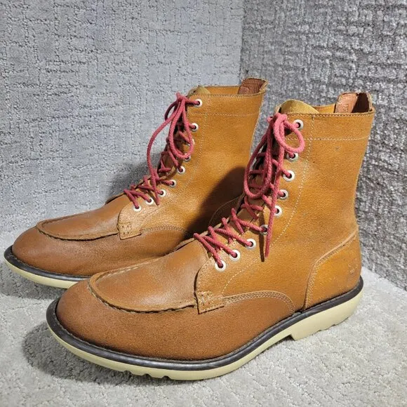 Timberlands 7&quot; Men's Size 11.5M US Brown Leather Lace Up Combat Boots 64569