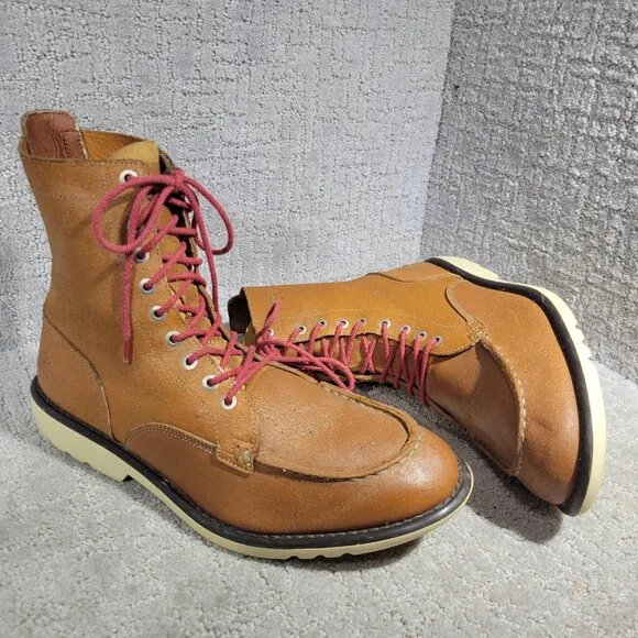 Timberlands 7&quot; Men's Size 11.5M US Brown Leather Lace Up Combat Boots 64569