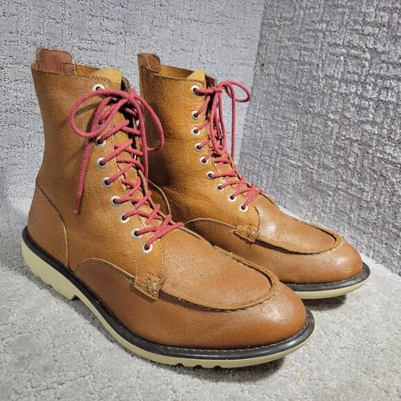 Timberlands 7&quot; Men's Size 11.5M US Brown Leather Lace Up Combat Boots 64569
