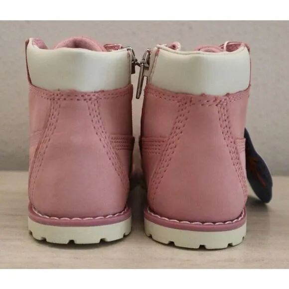 Timberland Toddler Girls' Sz 8M Light Pink Nubuck Pokey Pine 6&quot; Side Zip Boots