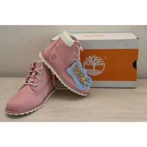 Timberland Toddler Girls' Sz 8M Light Pink Nubuck Pokey Pine 6&quot; Side Zip Boots