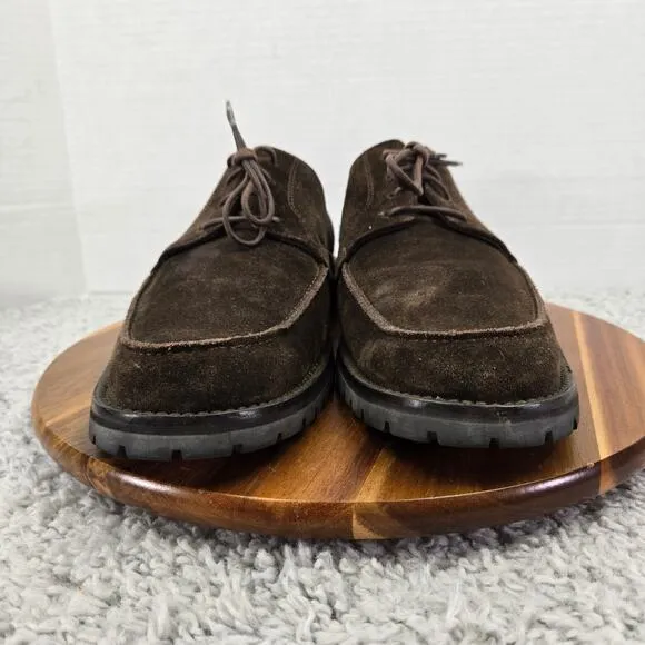 To Boot New York Dark Brown Suede Moc Toe Derby Lugged Sole Dress Shoe Mens 10