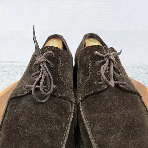 To Boot New York Dark Brown Suede Moc Toe Derby Lugged Sole Dress Shoe Mens 10