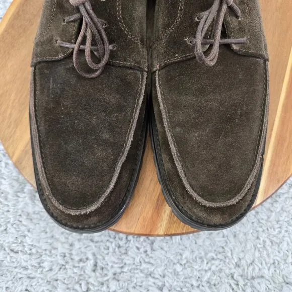 To Boot New York Dark Brown Suede Moc Toe Derby Lugged Sole Dress Shoe Mens 10