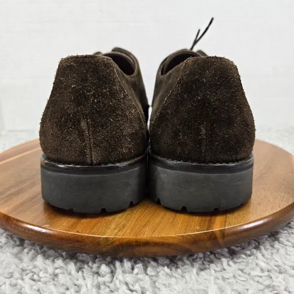To Boot New York Dark Brown Suede Moc Toe Derby Lugged Sole Dress Shoe Mens 10