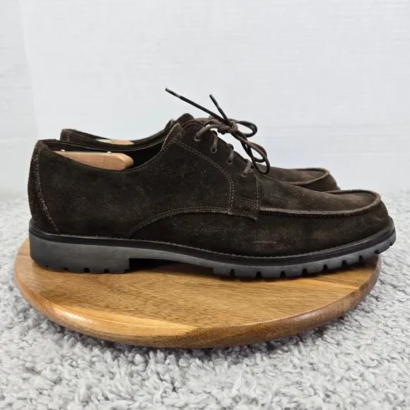 To Boot New York Dark Brown Suede Moc Toe Derby Lugged Sole Dress Shoe Mens 10