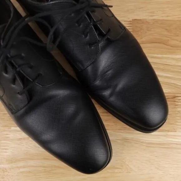 To‎ Boot New York Dress Shoes Mens Size 9 Black Leather Lace Up Almond Toe Derby