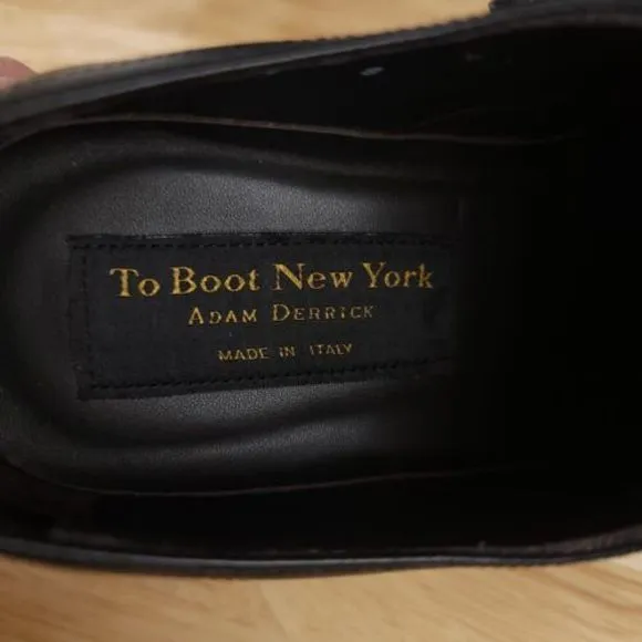To‎ Boot New York Dress Shoes Mens Size 9 Black Leather Lace Up Almond Toe Derby