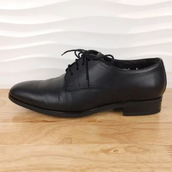 To‎ Boot New York Dress Shoes Mens Size 9 Black Leather Lace Up Almond Toe Derby