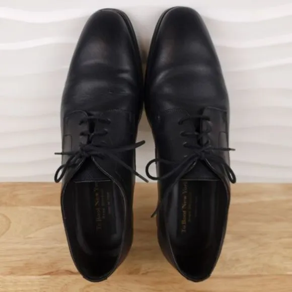 To‎ Boot New York Dress Shoes Mens Size 9 Black Leather Lace Up Almond Toe Derby