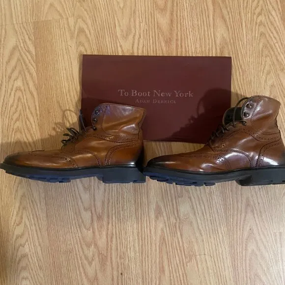 TO BOOT NEW YORK Jarod Brown Leather Boots Sz 7 - Fit larger - NEW!