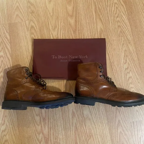 TO BOOT NEW YORK Jarod Brown Leather Boots Sz 7 - Fit larger - NEW!