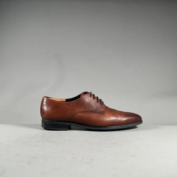 To Boot New York Men’s Size 11.5 Brown Burnished Leather Plain Toe Derby Oxford
