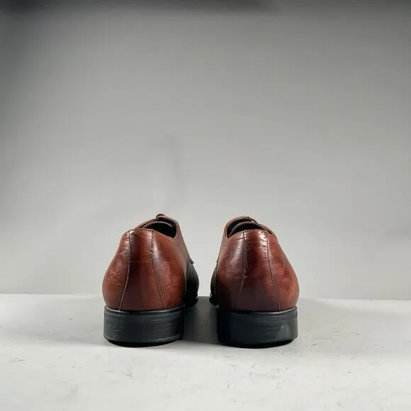 To Boot New York Men’s Size 11.5 Brown Burnished Leather Plain Toe Derby Oxford