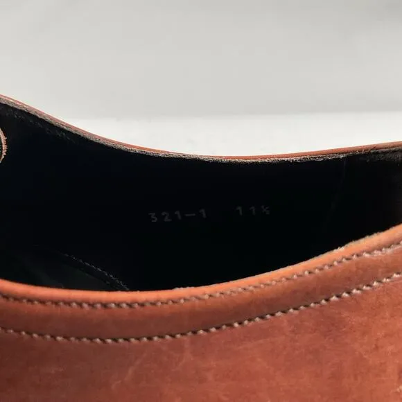 To Boot New York Men’s Size 11.5 Brown Burnished Leather Plain Toe Derby Oxford