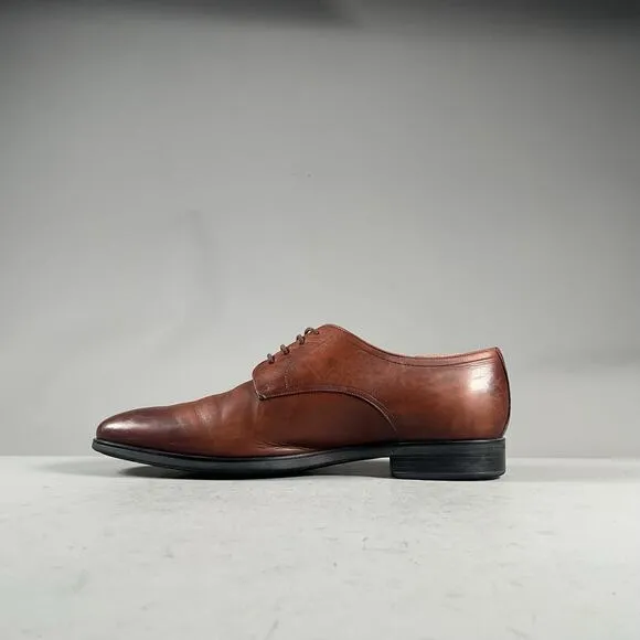 To Boot New York Men’s Size 11.5 Brown Burnished Leather Plain Toe Derby Oxford