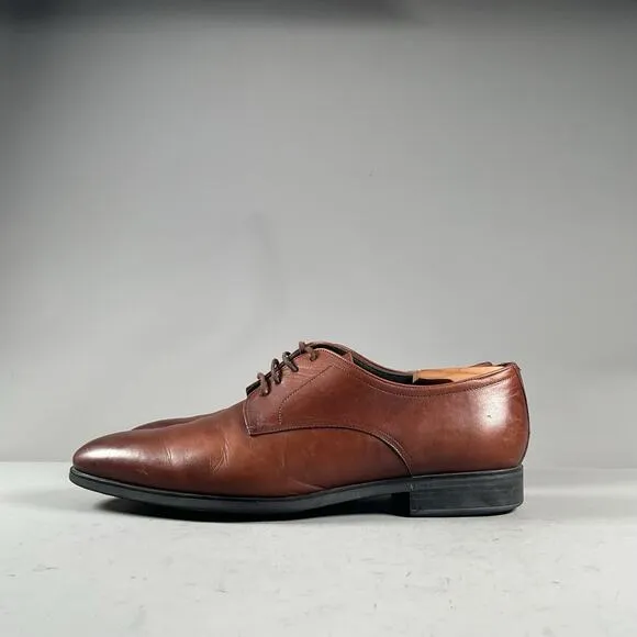 To Boot New York Men’s Size 11.5 Brown Burnished Leather Plain Toe Derby Oxford