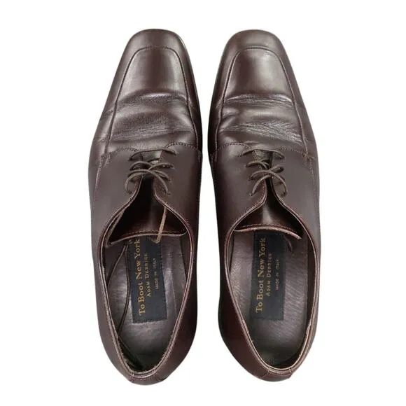 To Boot Shoes Mens 9 Oxford Derby Classic Leather Square Toe Formal Adam Derrick