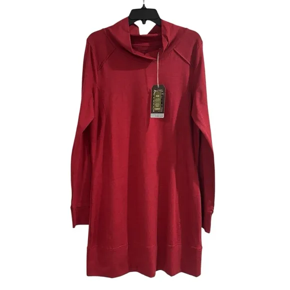 Toad&amp;Co Aurora Long Sleeve Dress House Red Slouch Boat Neck Women’s Size XL