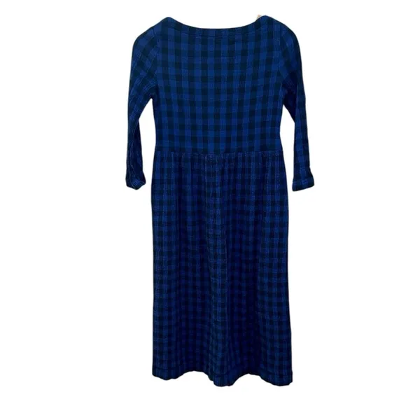 TOAST Navy Plaid Freya Crinkle Dress