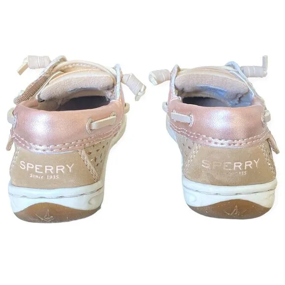 Toddler SPERRY TOP-SIDER Size 6 Songfish Boat Shoes Deck Shoes Slip On Pink Tan