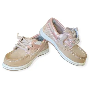 Toddler SPERRY TOP-SIDER Size 6 Songfish Boat Shoes Deck Shoes Slip On Pink Tan