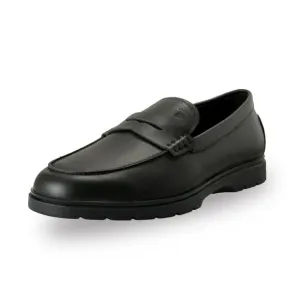 Tod's Men's Black 100% Leather Loafers Slip On Shoes
