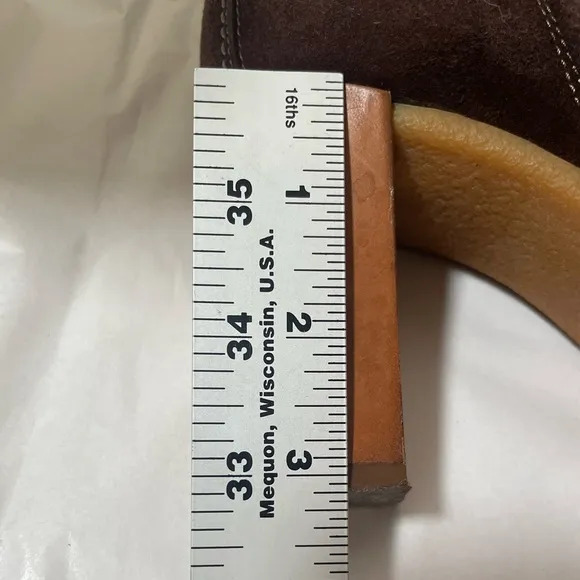 TODS Platform Heel Boots BROWN SUEDE Side Zip Ankle Booties Womens Sz 6 EU 36.5