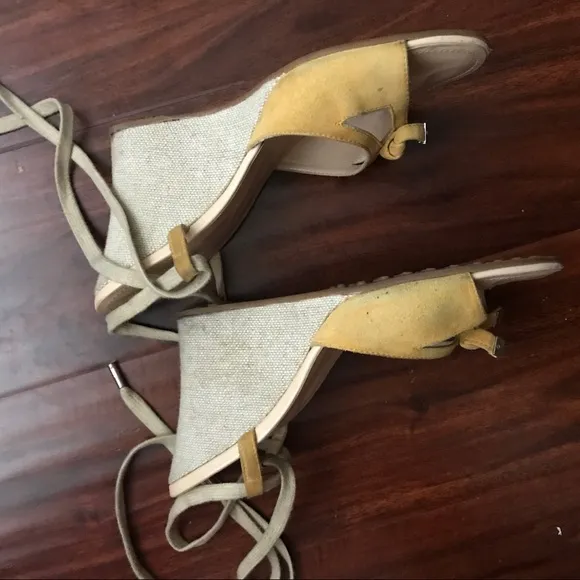 Tod’s Suede Peep Toe Wedges