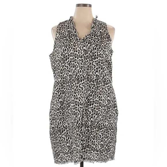 Tommy Bahama Cat's Meow Ruffle Shift Dress Black XL NWT
