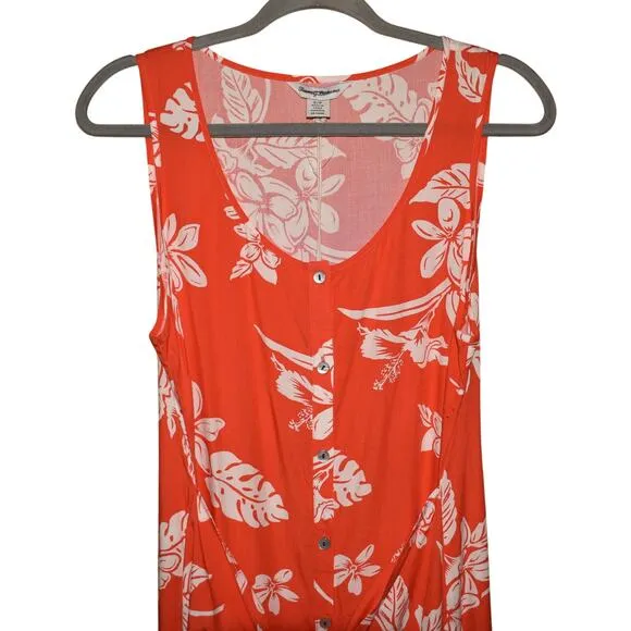 TOMMY BAHAMA NEW $178 Hibiscus Hiatus Front Tie Sundress Orange Small