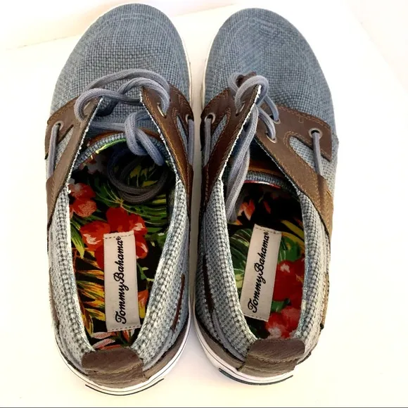 Tommy Bahama Stripe Breaker Boat Shoe Sneaker Navy Dark Blue