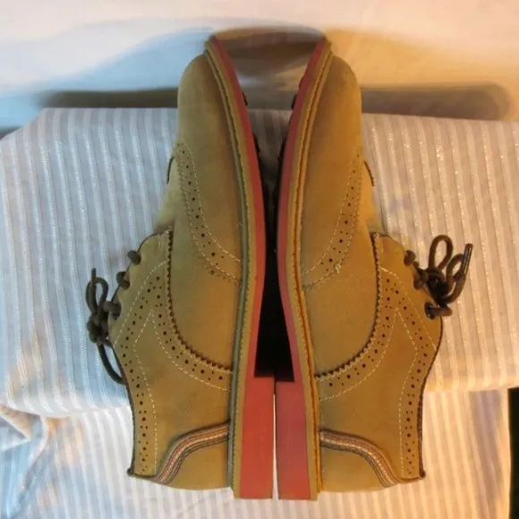 Tommy Hilfiger Michael Tan Vegan Suede Leather Lace-up Oxford Shoes Size 2