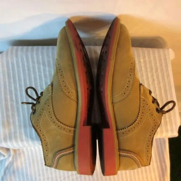 Tommy Hilfiger Michael Tan Vegan Suede Leather Lace-up Oxford Shoes Size 2
