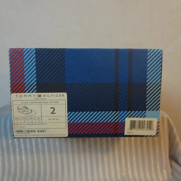 Tommy Hilfiger Michael Tan Vegan Suede Leather Lace-up Oxford Shoes Size 2