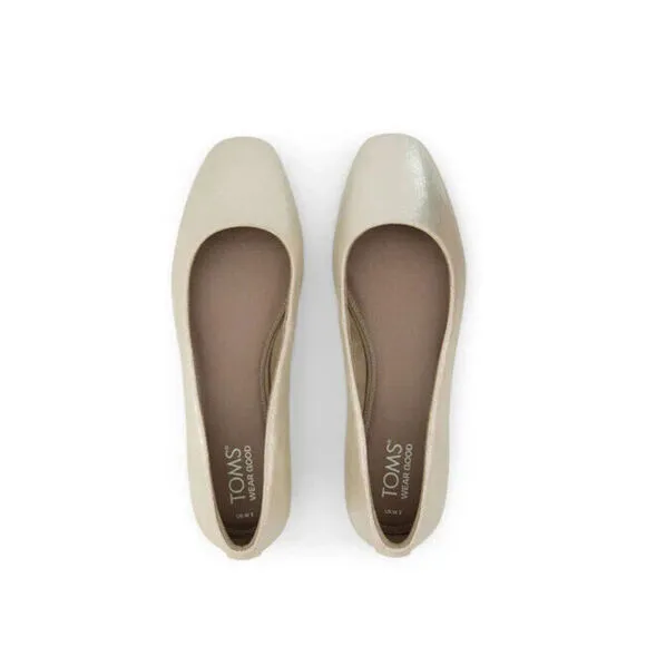 Toms Briella Ballet Flat Women's US 12 Champagne Metallic Slip On Shoes ZPO1132