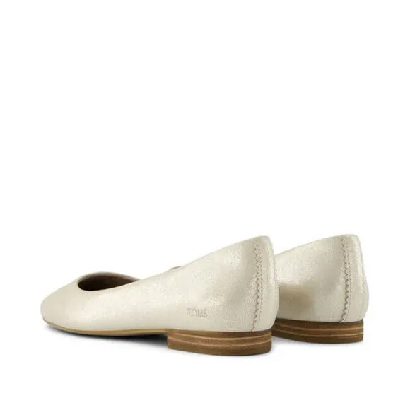 Toms Briella Ballet Flat Women's US 12 Champagne Metallic Slip On Shoes ZPO1132