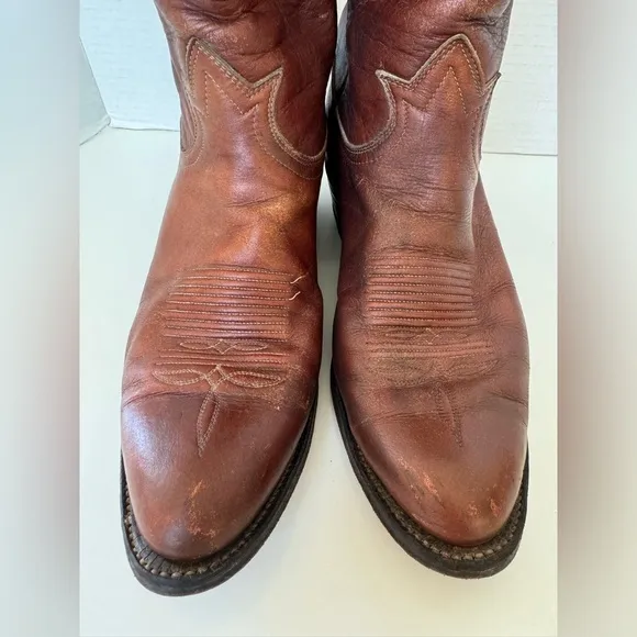 TONY LAMA 5084 Brown Tan Leather Cowboy Western Boots Mens 8.5 E