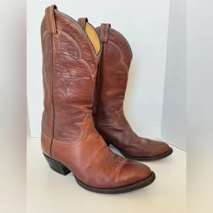 TONY LAMA 5084 Brown Tan Leather Cowboy Western Boots Mens 8.5 E
