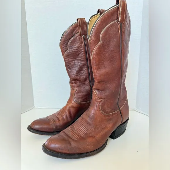 TONY LAMA 5084 Brown Tan Leather Cowboy Western Boots Mens 8.5 E