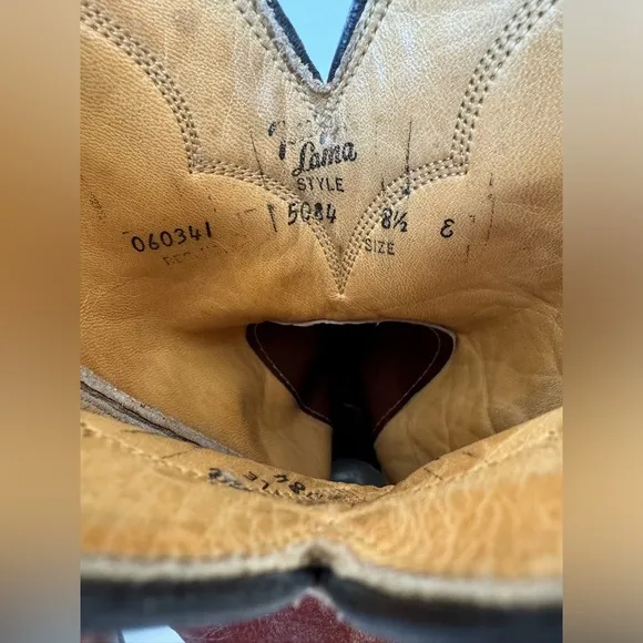 TONY LAMA 5084 Brown Tan Leather Cowboy Western Boots Mens 8.5 E