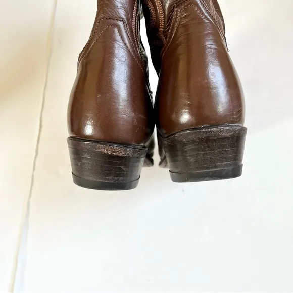 Tony Lama Cowboy Boots Brown Leather Size 9 EE Extra Wide