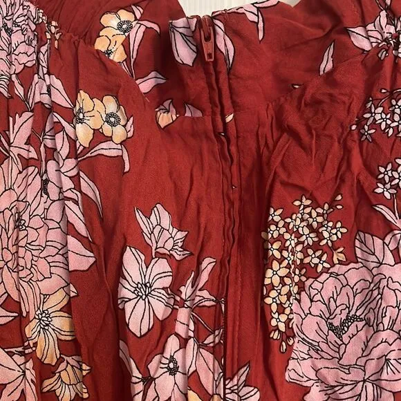 Torrid Floral Print Boho Hi-Lo Ruffle Maxi Skirt Contemporary Festival Feminine
