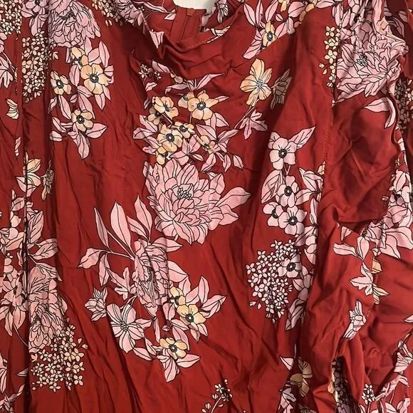 Torrid Floral Print Boho Hi-Lo Ruffle Maxi Skirt Contemporary Festival Feminine