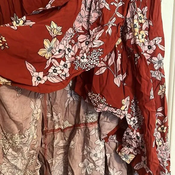 Torrid Floral Print Boho Hi-Lo Ruffle Maxi Skirt Contemporary Festival Feminine