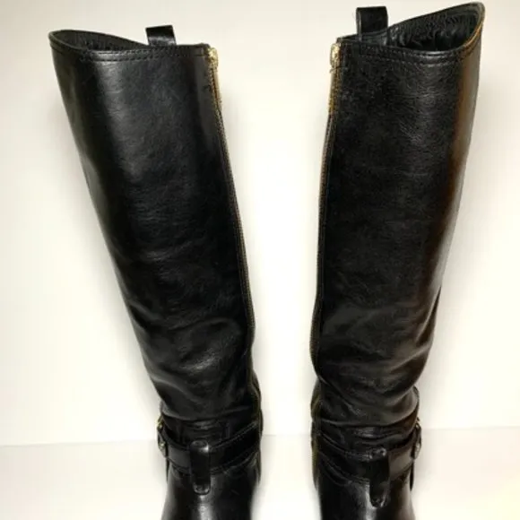 Tory Burch Alessandra Tall Black Leather Riding Boots 5