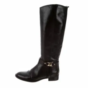 Tory Burch Alessandra Tall Black Leather Riding Boots 5