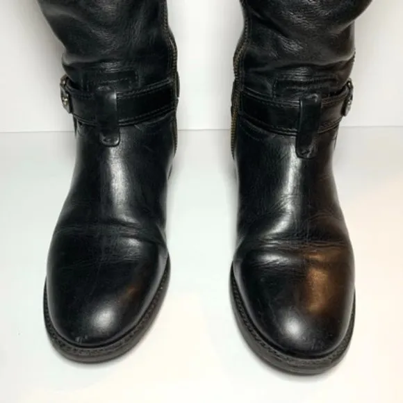 Tory Burch Alessandra Tall Black Leather Riding Boots 5